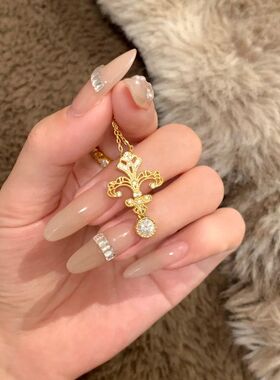 真金24电镀强保色法式点钻鸢尾花