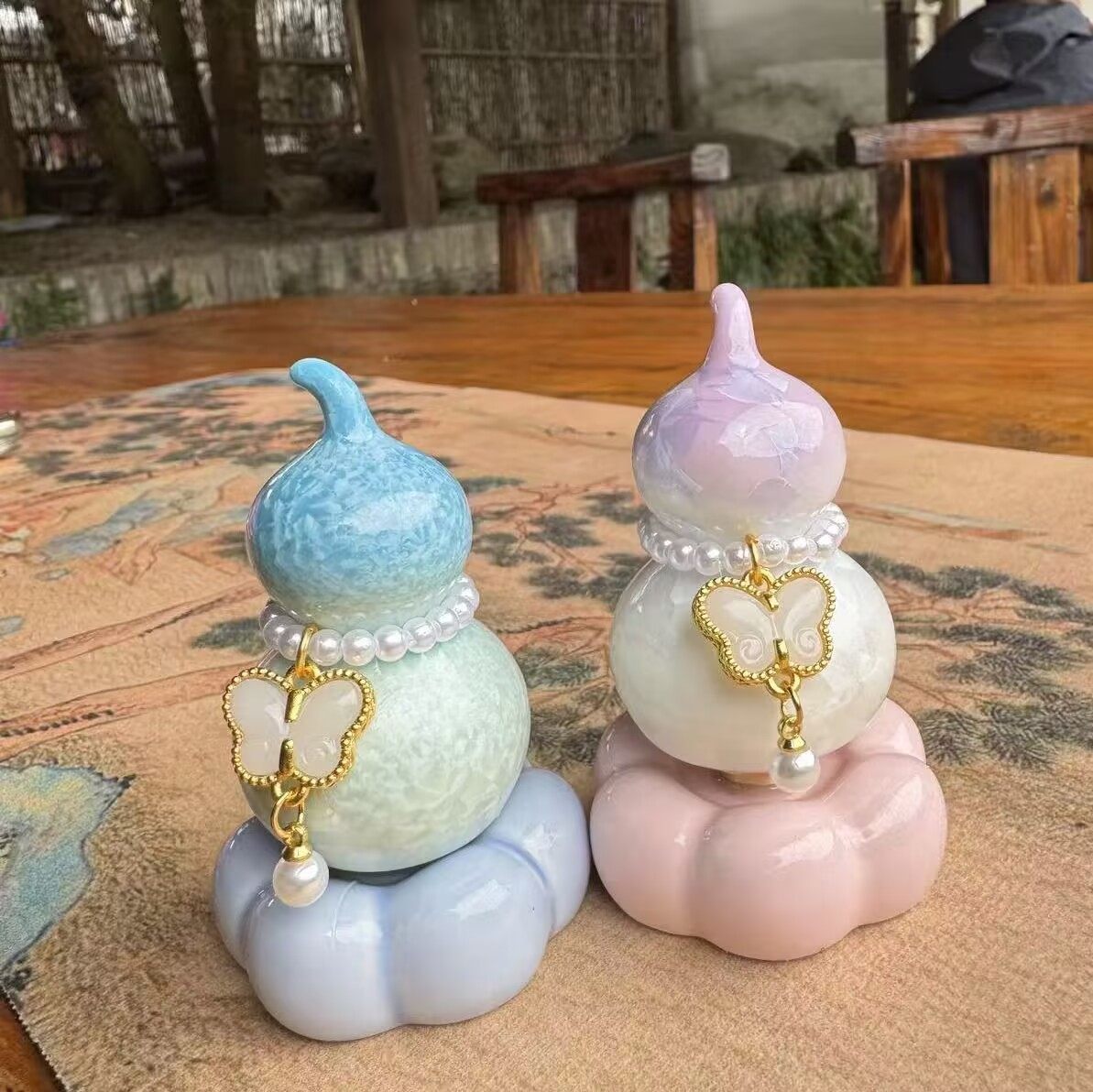 景德镇转转乐车载茶宠高颜值陶瓷家用小葫芦茶道摆件送礼旋转摆件,淘宝优惠券,粉丝福利购,淘宝优惠卷