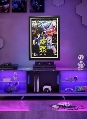 赛博朋克边缘行者Cyberpunk樱花3D纸艺立体画电脑房卧室装饰挂画