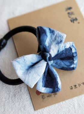 【青花丞】手工扎染蓝染发卡发夹发饰