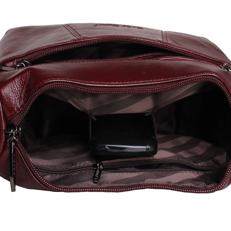 头层牛皮中年女士单肩休闲斜挎包 天博服饰女士包袋