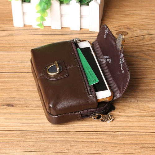 Кожаный ремень, поясная сумка с молнией, 4.5 дюймов, 5 дюймов, 5.5 дюймов, 6.3 дюймов, из натуральной кожи