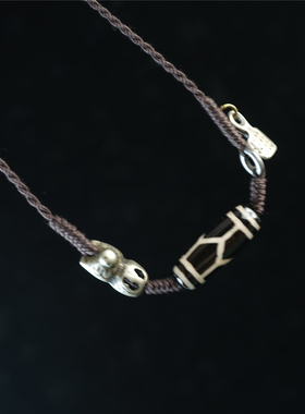 原创设计手编藏式崩系寿珠雪狮咒点牌diy项链脖挂可调节明星同款