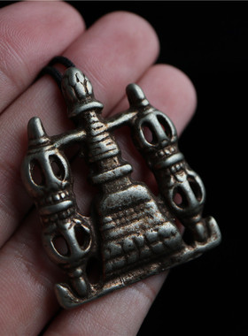 西藏精工纯铜噶当塔金刚杵藏式坠