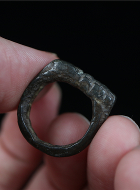 包老精品传世皮壳西藏天铁托甲件文玩杵戒多吉杵戒面戒指环饰品