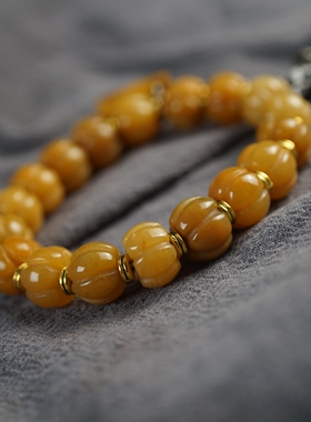 西藏传原创搭配地方玉单圈手串文玩编绳手持盘玩男女款手雕侧挂