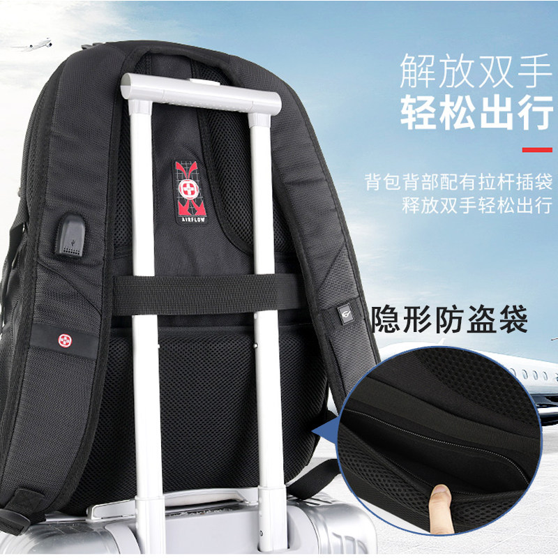 瑞士军士刀男电脑大容量防盗双肩包 瑞士军刀微旅箱包专柜双肩背包