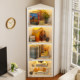 Sliding door-triangular corner cabinet storage rack for living room
