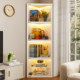 Sliding door-triangular corner cabinet storage rack for living room