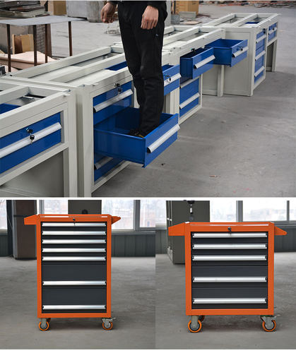 订制非标铁皮柜子车间工厂定做厂家工作台定制储物箱柜工具柜推车 - 图2