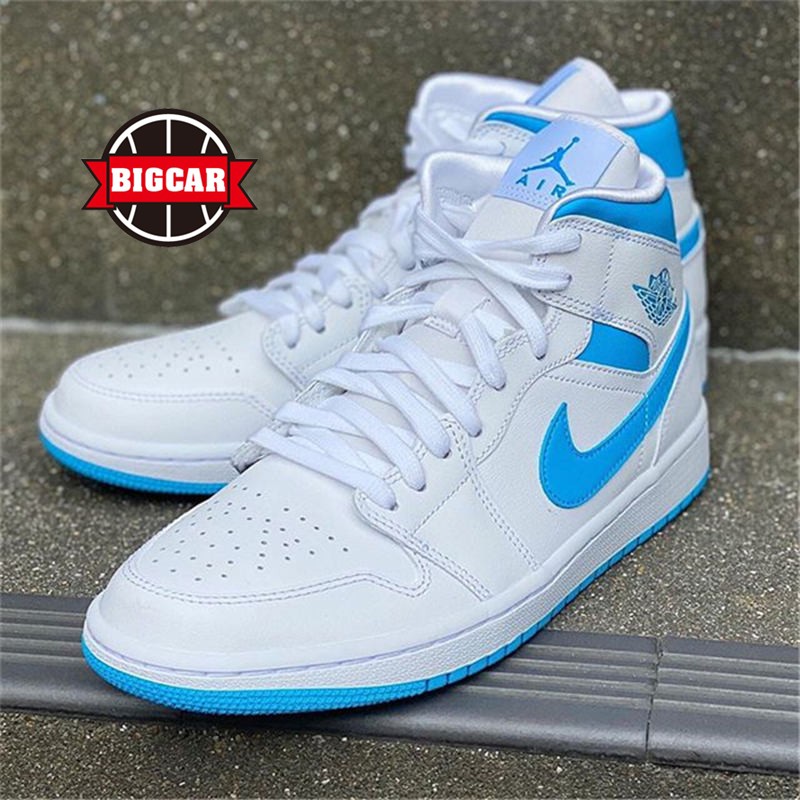 Air Jordan 1 MID AJ1 北卡蓝 白蓝 篮球鞋 BQ6472-114 - 图0