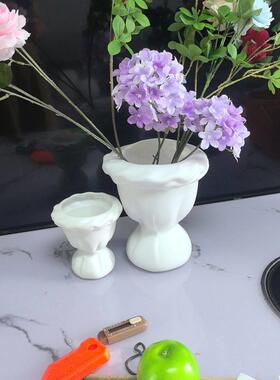 塑料北欧抽象艺术仿陶瓷玄关花插桌面装饰客厅摆件插花花瓶花盆