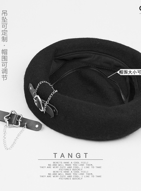 秋冬画家朋克甜酷风女网红贝雷帽