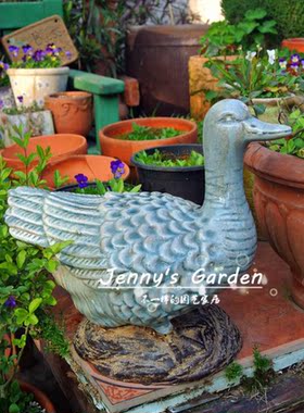 美式庭院水景摆件 花园鸭子装饰 花境动物摆件 外贸样品