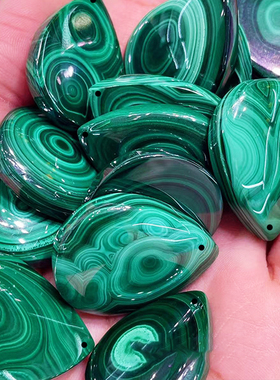 天然孔雀石水滴毛衣吊坠