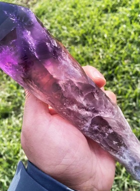 天然巴西紫水晶权杖骨架摆件