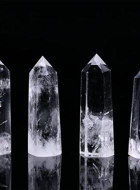 白水晶柱纯天然手工装饰摆件