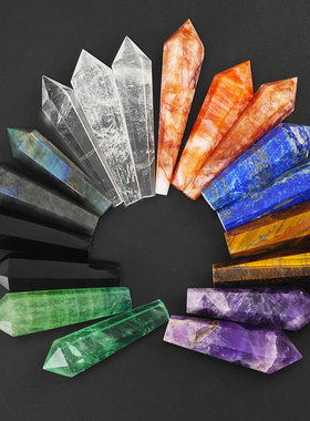 纯天然水晶灵摆红胶花权杖