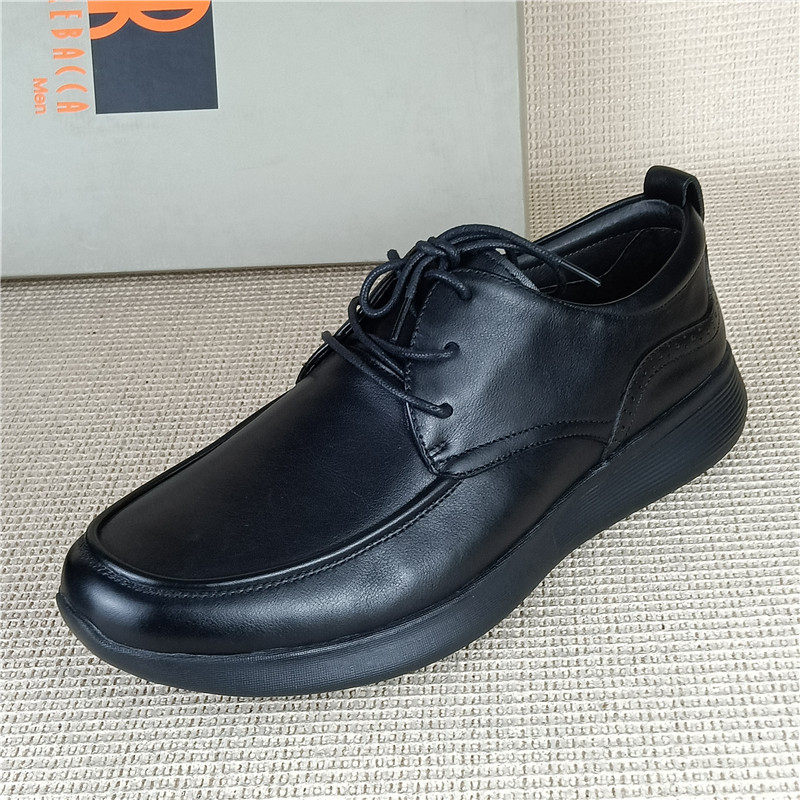 瑞贝卡专柜正品撤柜断码真皮男鞋黑色休闲软底百搭通勤爸爸鞋单鞋,淘宝优惠券,粉丝福利购,淘宝优惠卷