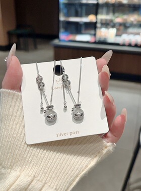 S925银纯银钱袋项链纯银项链不褪色礼盒礼袋新年顺丰3