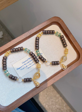 S925银纯银新款柏木水晶葫芦手链送礼盒礼袋纪念日礼物顺丰5