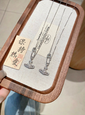 S925银土星项链送礼盒礼袋圣诞新年春节礼物顺丰12