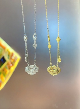 S925银纯银锦鲤锁纯银项链不褪色圣诞送礼盒礼袋顺丰11