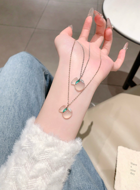 S925银新款白玉髓福袋银项链送礼盒礼袋纪念日圣诞礼物顺丰11