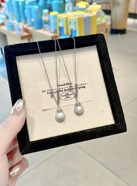 S925银纯银淡水珍珠葫芦纯银项链不褪色礼盒礼袋新年顺丰3