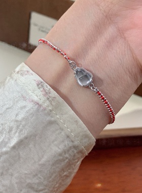 S925银天然玉石葫芦银编红绳本命年手链实用礼物多样性发仅发其一