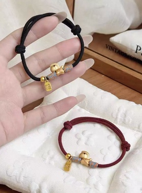 她屿Lumi马上有钱小马手链S999足银马年本命年红绳手绳送礼物