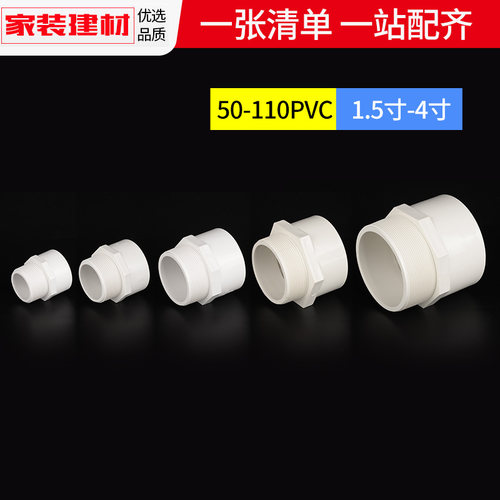 pvc外丝直接头给水外牙直通接口20 4分25 6分32 50水管配件管件 - 图1