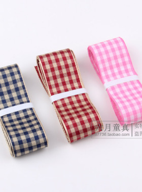 diy格子手工缎带头饰发夹