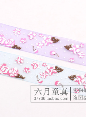 水晶雪纱带手工发夹