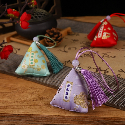 Фестиваль фестиваля фестиваля драконов рисовые пельмени Сяосиангбао Золотой список титул подвеска Этнический ветер и подарочный пакет петли