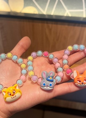 儿童手链卡通疯狂动物城果冻色串珠可爱女童学生情侣首饰手链