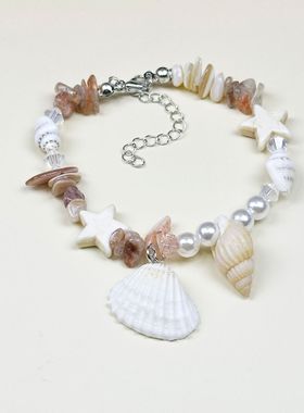 设计感海螺海星贝壳编织抽拉手链女可爱甜美气质时尚优雅手链批发