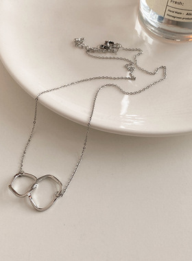 不规则金属环环相扣简约项链网红百搭气质小巧冷淡风锁骨链颈饰