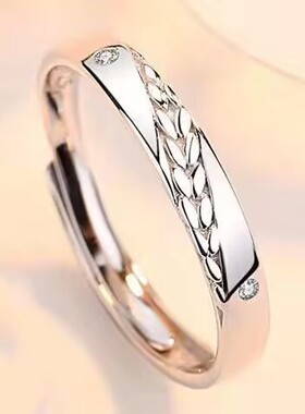 麦向幸福情侣戒指男女单款小众设计对戒情人节送女友