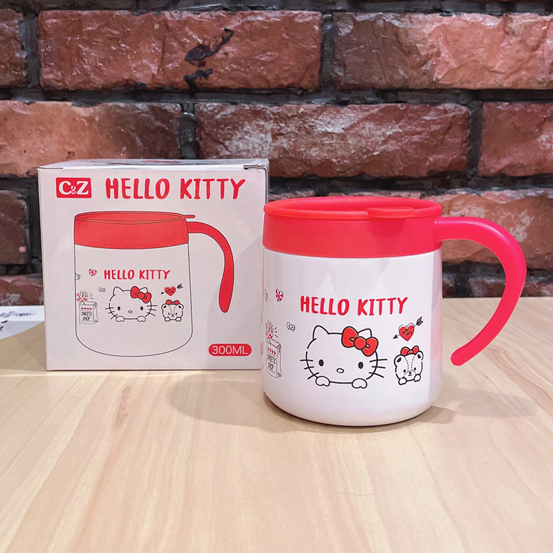 可爱hello Kitty美乐蒂 玉桂狗咖啡保温杯手柄不锈钢水杯马克杯女 - 图2