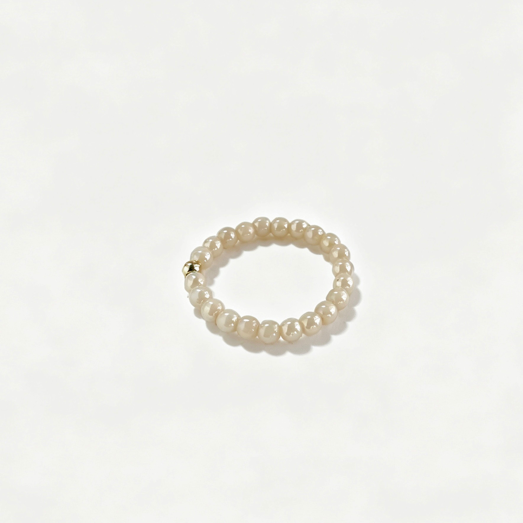 French Cream Pearl Foot Ring Stretchy Stackable