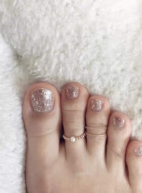 不掉色不硌脚14k高级脚趾戒指环