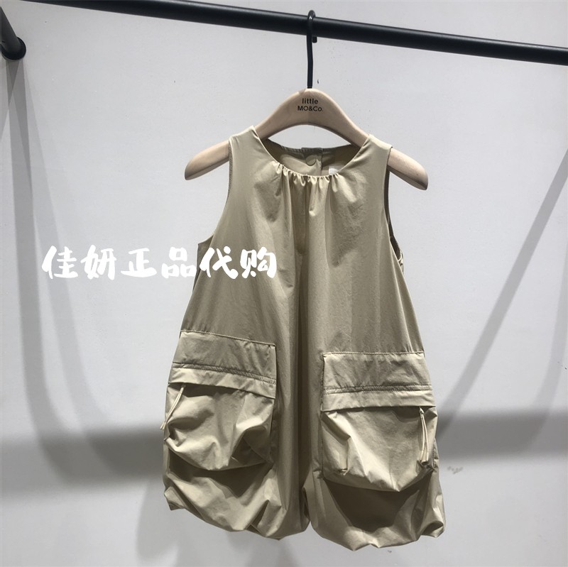 little moco专柜正品24年夏女童工装风背心无袖连衣裙KBD2DRS005-图0