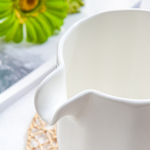 纯白骨瓷奶罐陶瓷咖啡具欧式大容量奶缸汁斗分酒器拉花奶盅倒奶壶 - 图2