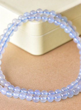 天然蓝玉髓三圈手链女转运珠