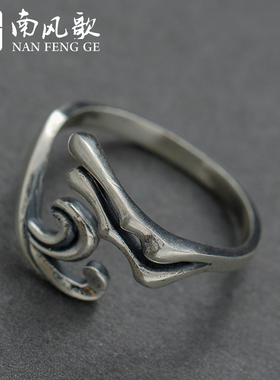 原创设计风纯银学生情侣戒指