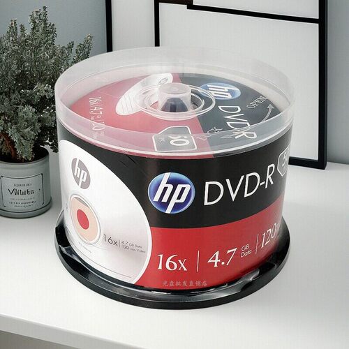 HP惠普DVD-R光盘16X4.7GB电脑刻录盘dvd电脑空白刻录光碟50片桶装 - 图0