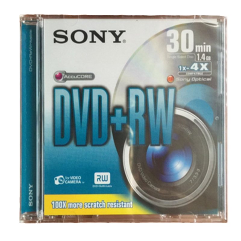 Sony索尼反复使用DVD+RW光盘 30分钟1.4G可擦写摄像机专业盘 单片 - 图2