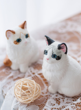 手工日式陶瓷猫咪ins风小摆件