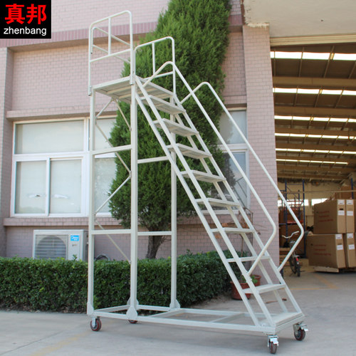 登高车仓库手推登高车移动防滑静音滑轮货架梯登高车超市理货梯 - 图1